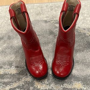 Old West little girl toddler cowboy boot red worn only one